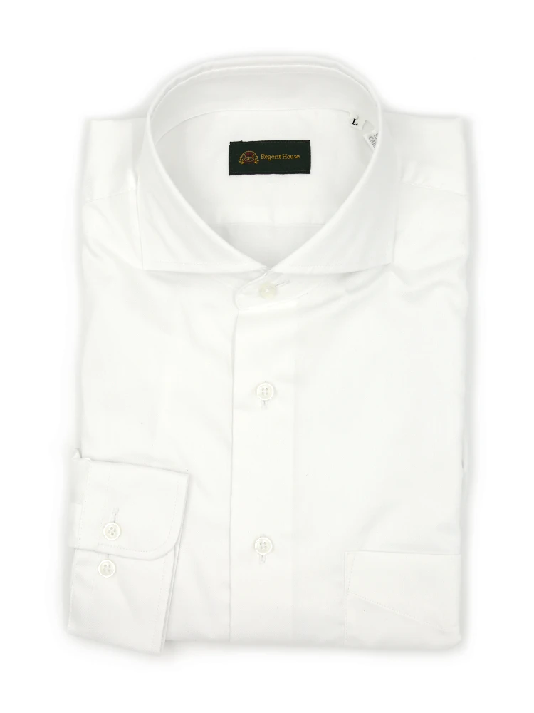 【綿100％】長袖ワイシャツイージーケアドレカジツイルカッタウェイ無地リージェントハウス