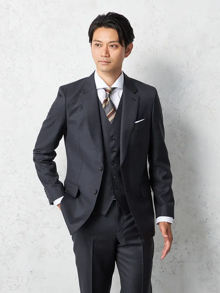 【リッケンバッカーホワイト】ＲＥＤＡスーツ2つボタンマイクロチェックノータック秋冬