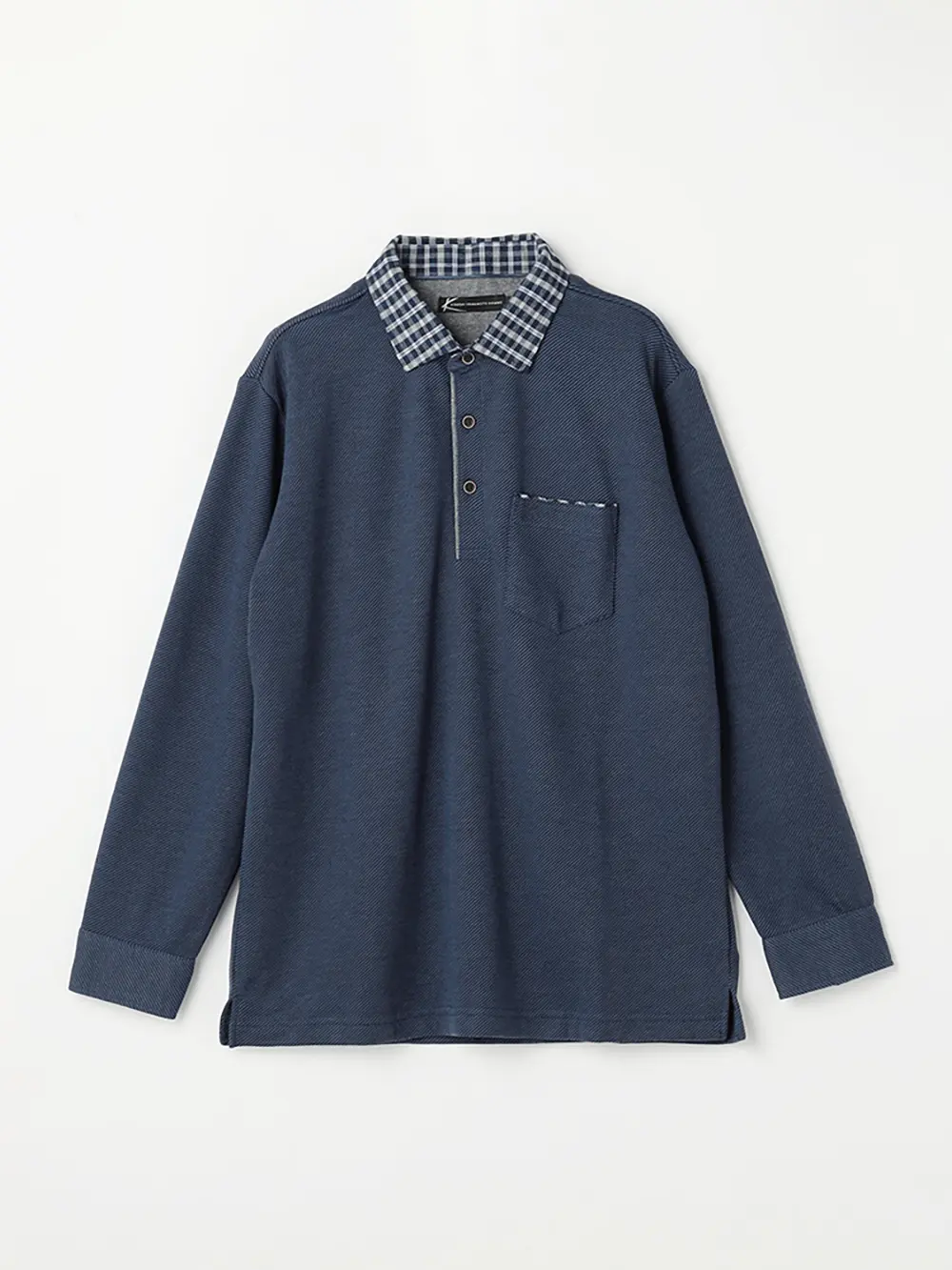 【カンサイ・ヤマモト】カルゼ布帛衿ポロシャツカジュアルインナー秋冬