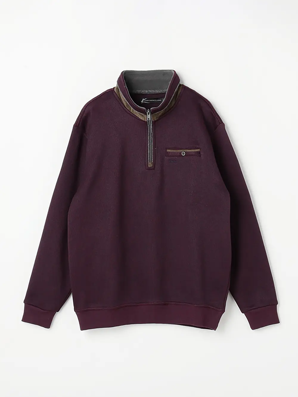 【カンサイ・ヤマモト】インレイ起毛ジップトレーナーカジュアルインナー秋冬