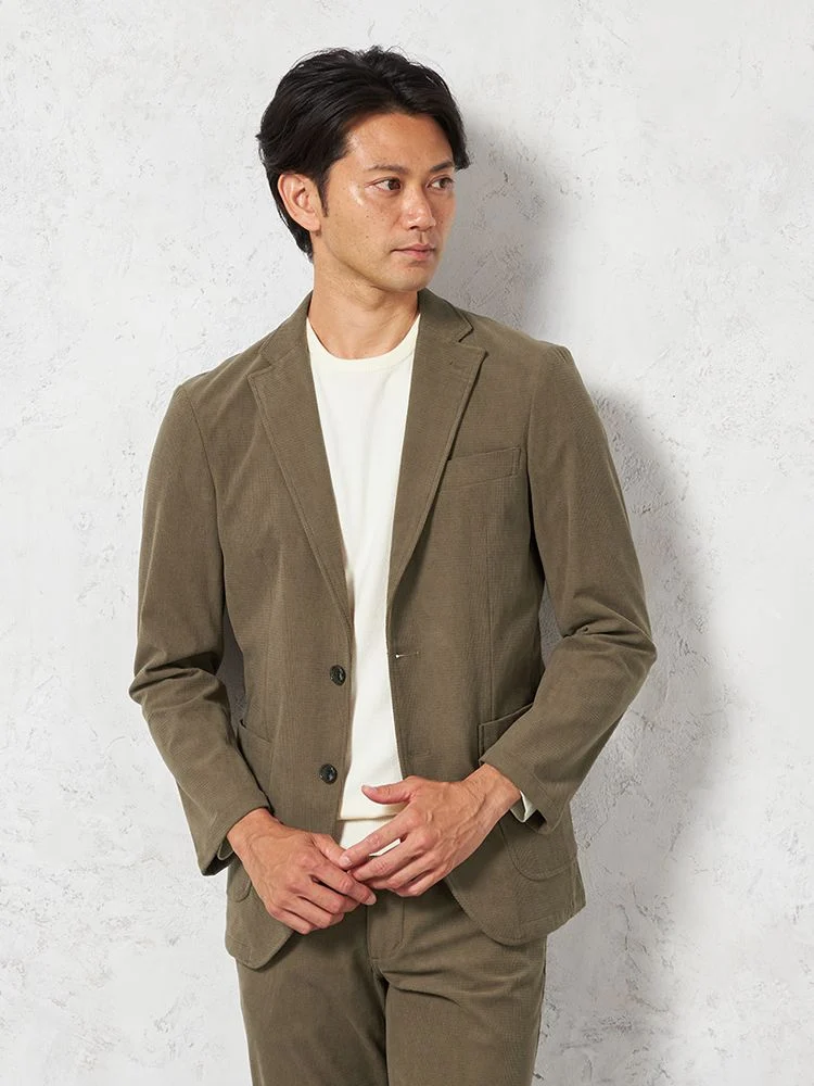 【EDWINデニスラ】キャラメルコールジャケット【セットアップ商品有】軽量ストレッチ無地秋冬