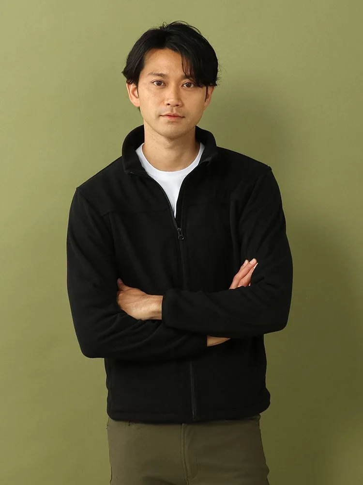 【発熱】長袖フリースジャケットサーモソーラー素材使用秋冬