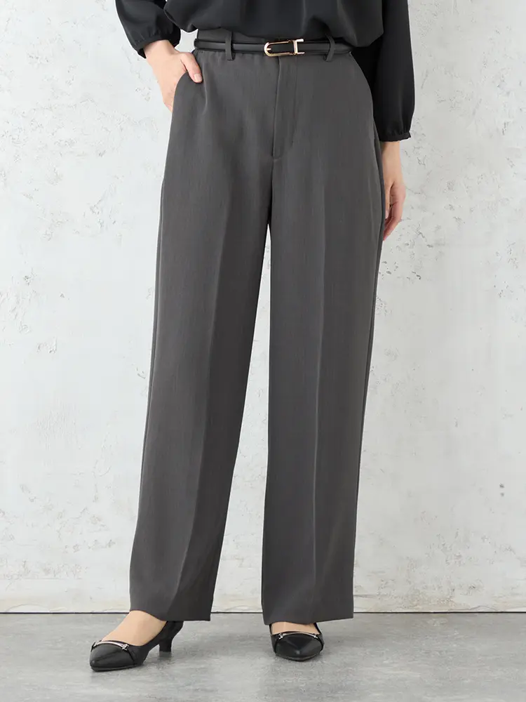 【M3LABO】MoveonDesignワイドパンツフルレングス防しわ加工通年【レディース】