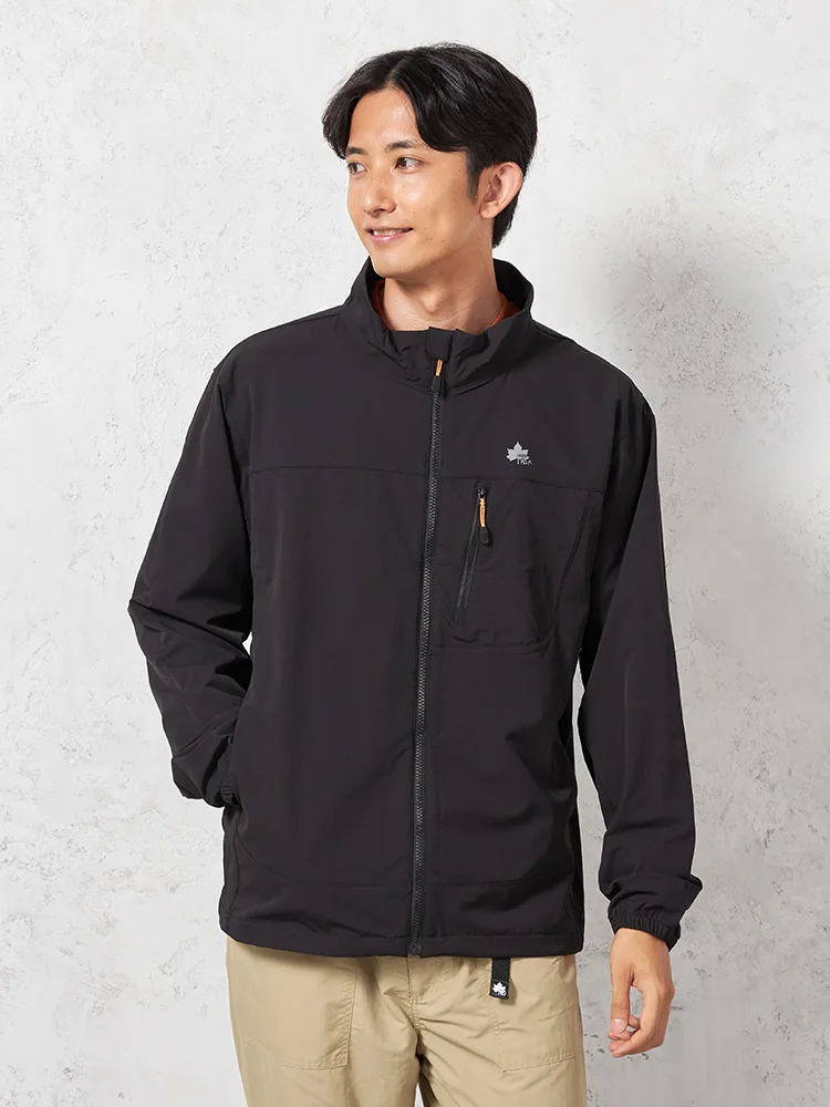 【LOGOS-ロゴス-】ソフトシェルブルゾン撥水加工ストレッチ素材カジュアルアウター無地秋冬