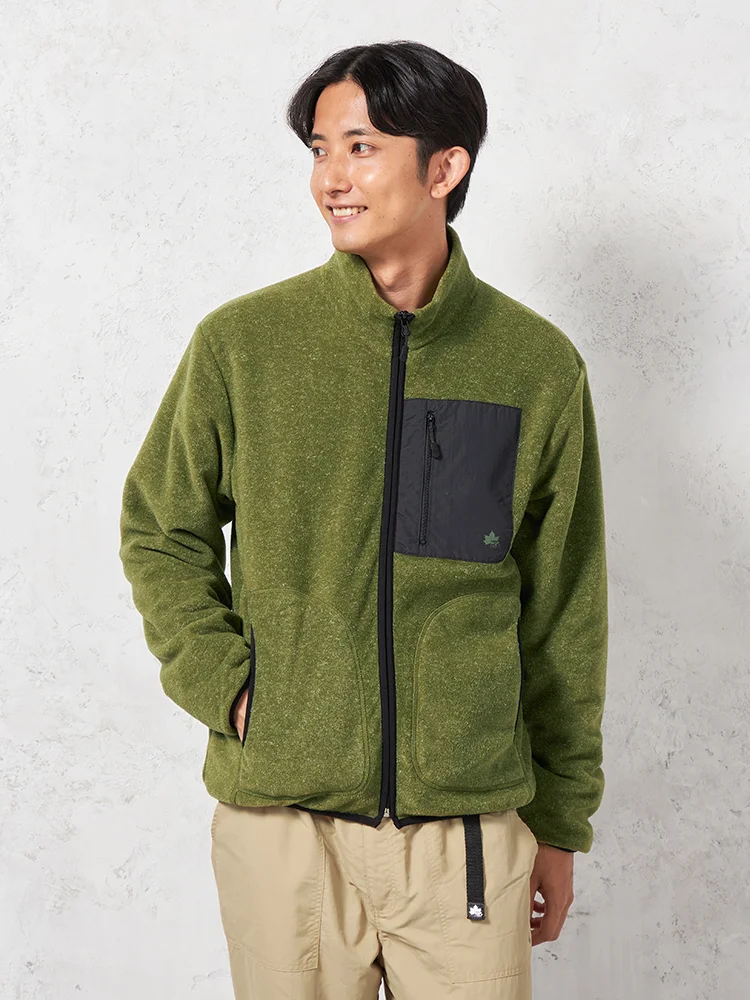 【LOGOS-ロゴス-】ウールライクフリースブルゾン裏タフタ付きカジュアルアウター無地秋冬