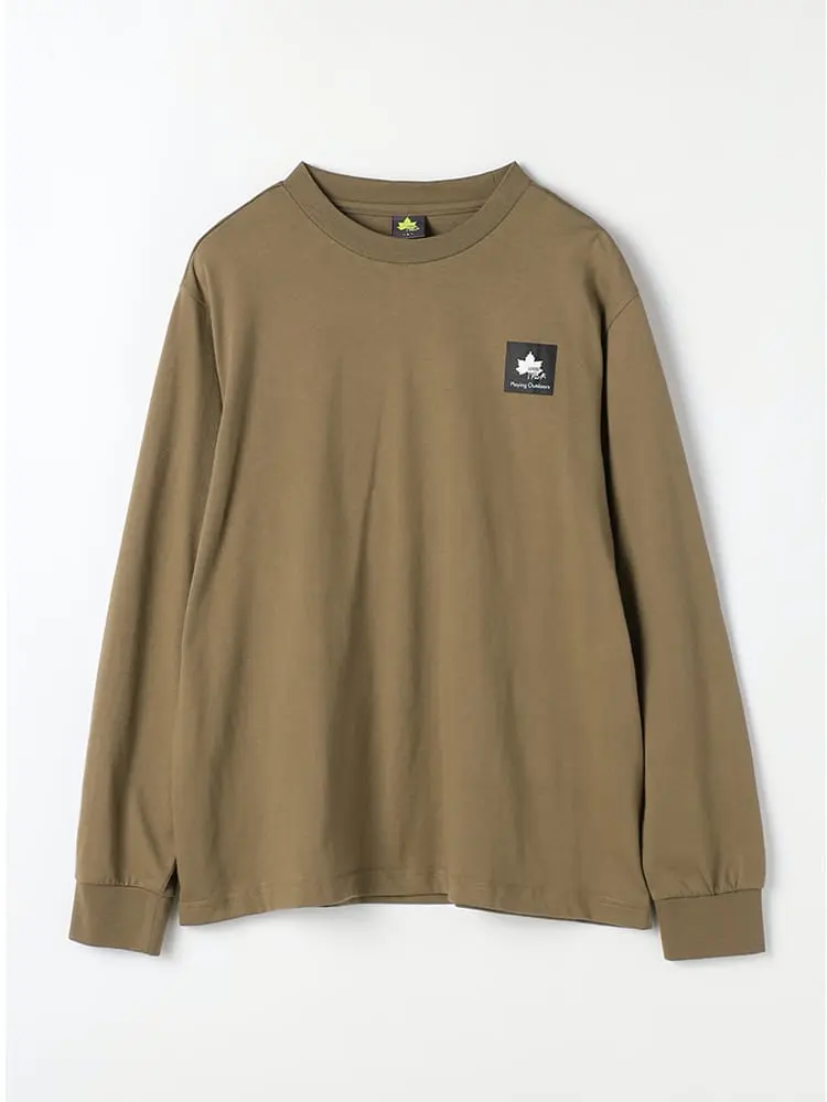 【ロゴス】リサイクル天竺長袖Ｔシャツカジュアルインナー秋冬