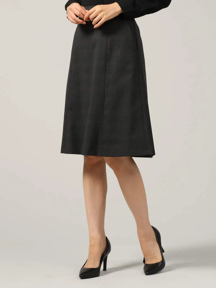 【抗菌加工】スカート膝丈フレアS＆MKnightsbridgeストレッチウォッシャブル消臭抗菌チェックソフィーチェ秋冬【レディース】