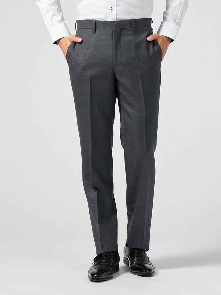 【ウォッシャブル】パンツノータックスラックス無地リッケンバッカー秋冬