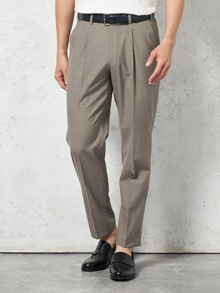 【接触冷感】パンツワンタック超軽量TW素材【セットアップ商品有】リッケンバッカーブラック春夏