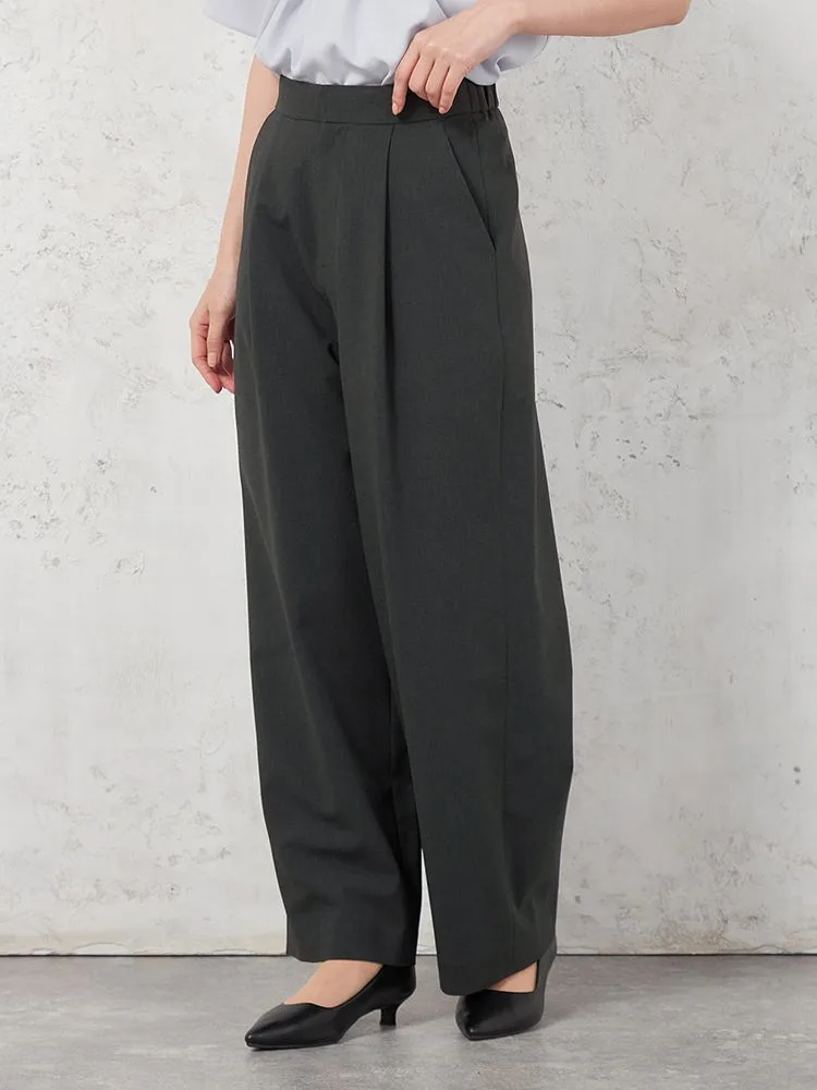 【ウォッシャブル】ワイドパンツリネンライクストレッチUVカットSOFFICE春夏【レディース】