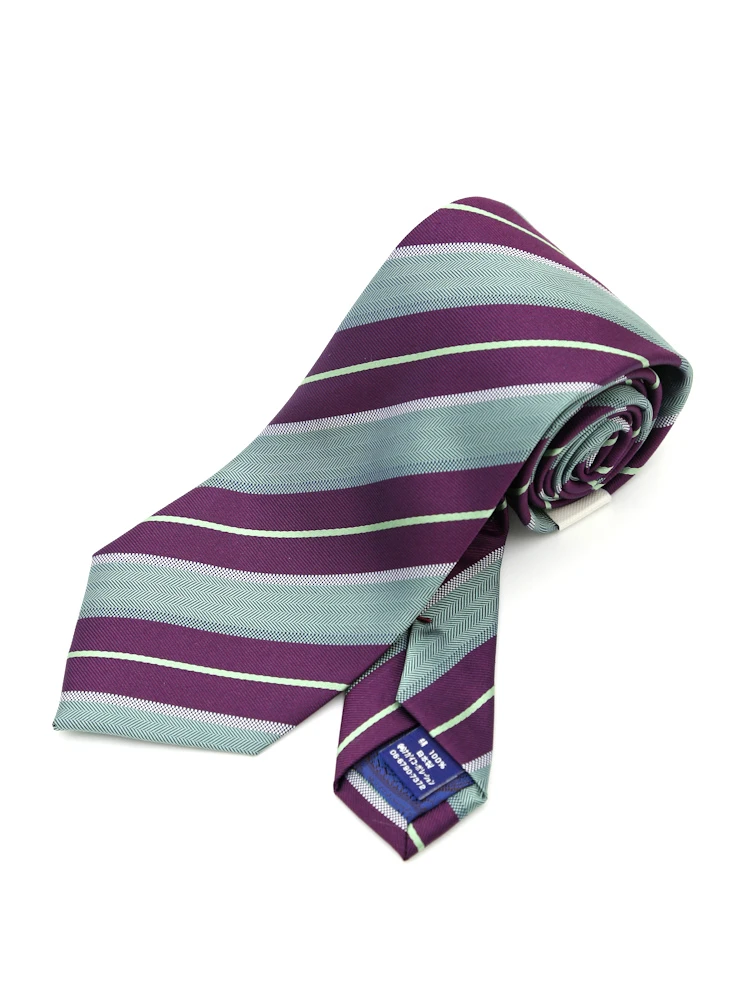 【シルク100％】ネクタイレギュラー日本製ストライプSTOVEL&MASON
