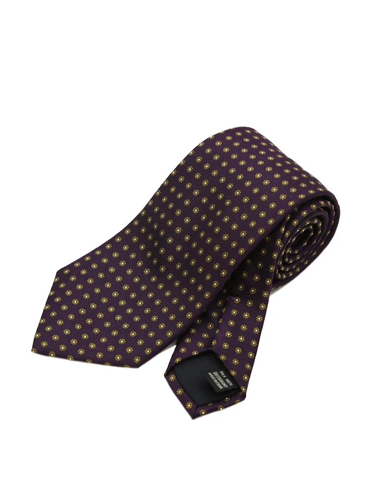 【シルク100%】ネクタイレギュラーメランジ調小紋リッケンバッカー秋冬