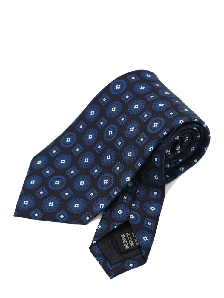 【シルク100%】ネクタイレギュラープリント柄小紋S&MBLUELABEL秋冬