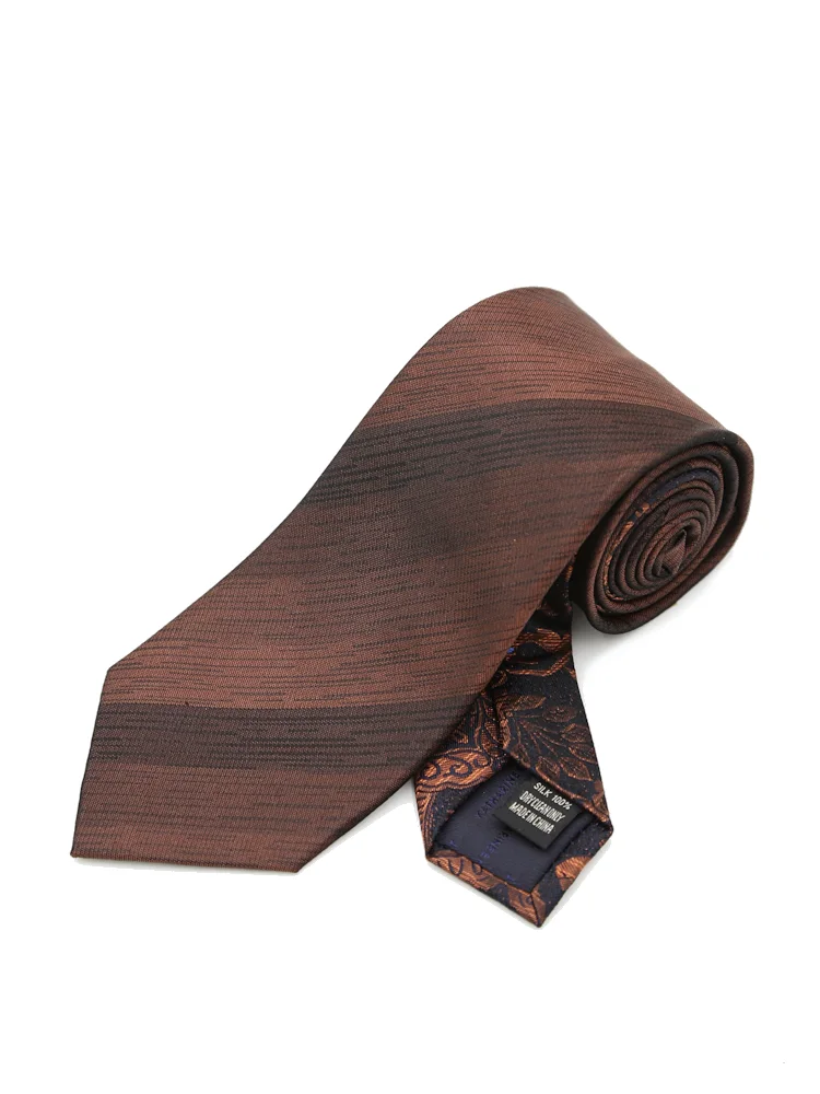 【KATHARINEEHAMNETT-キャサリン・イー・ハムネット-】クレリックネクタイシルク100％ストライプ×ペイズリー秋冬