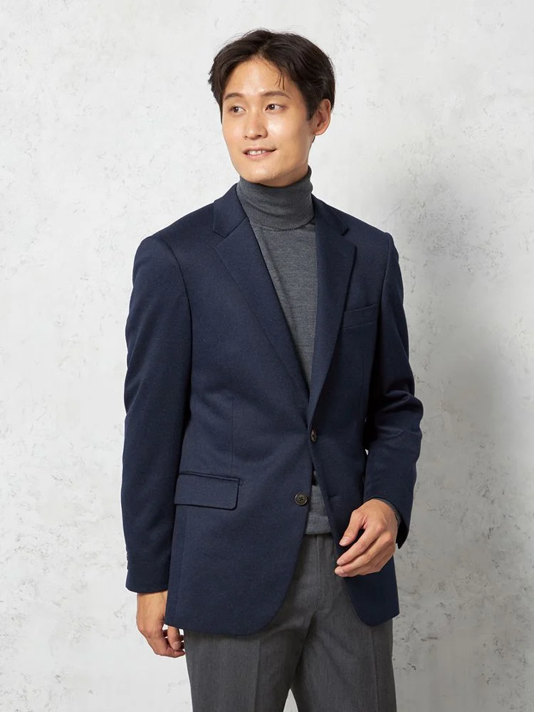 【i－Jacket-アイジャケット-】ジャケット 2つボタン フラノ調ニット ウォッシャブル 無地 リッケンバッカー 秋冬